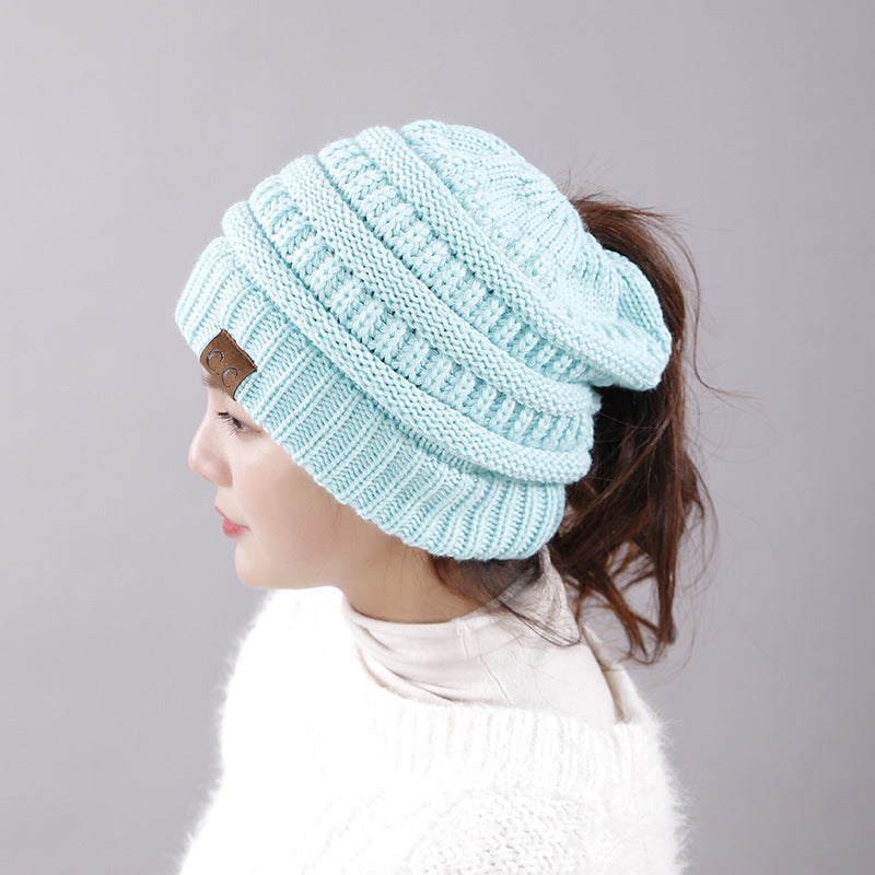 Wholesale Winter Outdoor Knitted Warm Knitted Thickened Pullover Sports Ponytail Fashion Wool Hat