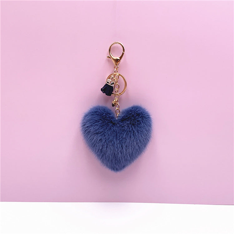 Wholesale Tassel peach heart keychain cute bag pendant heart-shaped plush car keychain