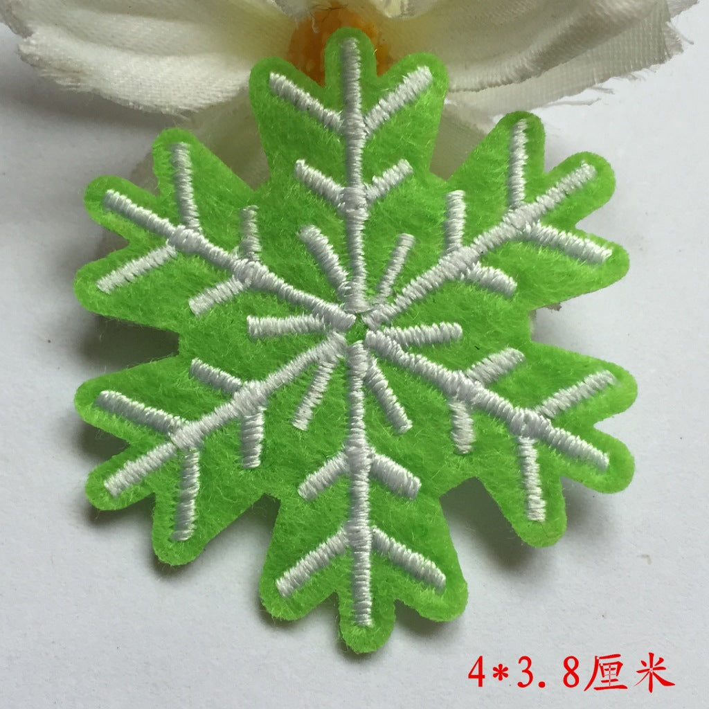 Wholesale Snowflake Felt Embroidery Patches For Kids Clothing DIY Decorative Sew On Applique Party Gift