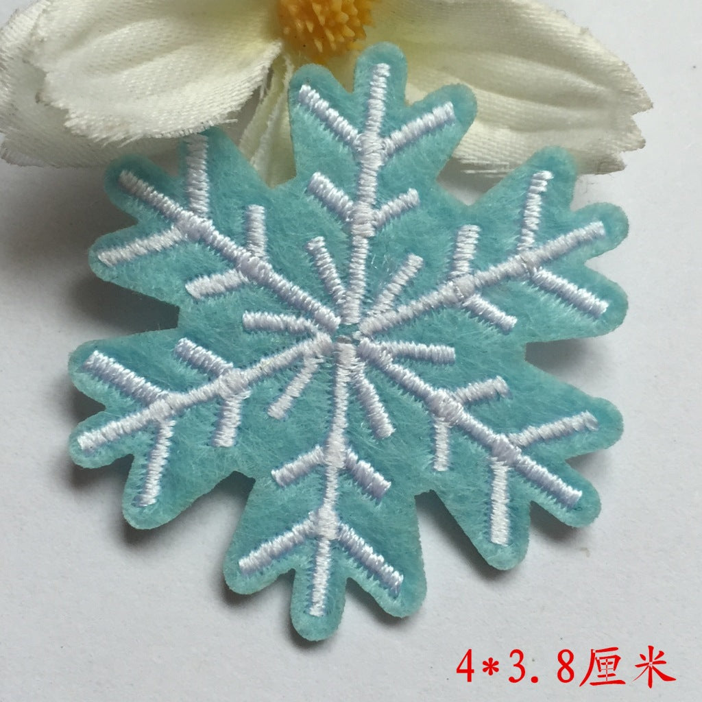 Wholesale Snowflake Felt Embroidery Patches For Kids Clothing DIY Decorative Sew On Applique Party Gift