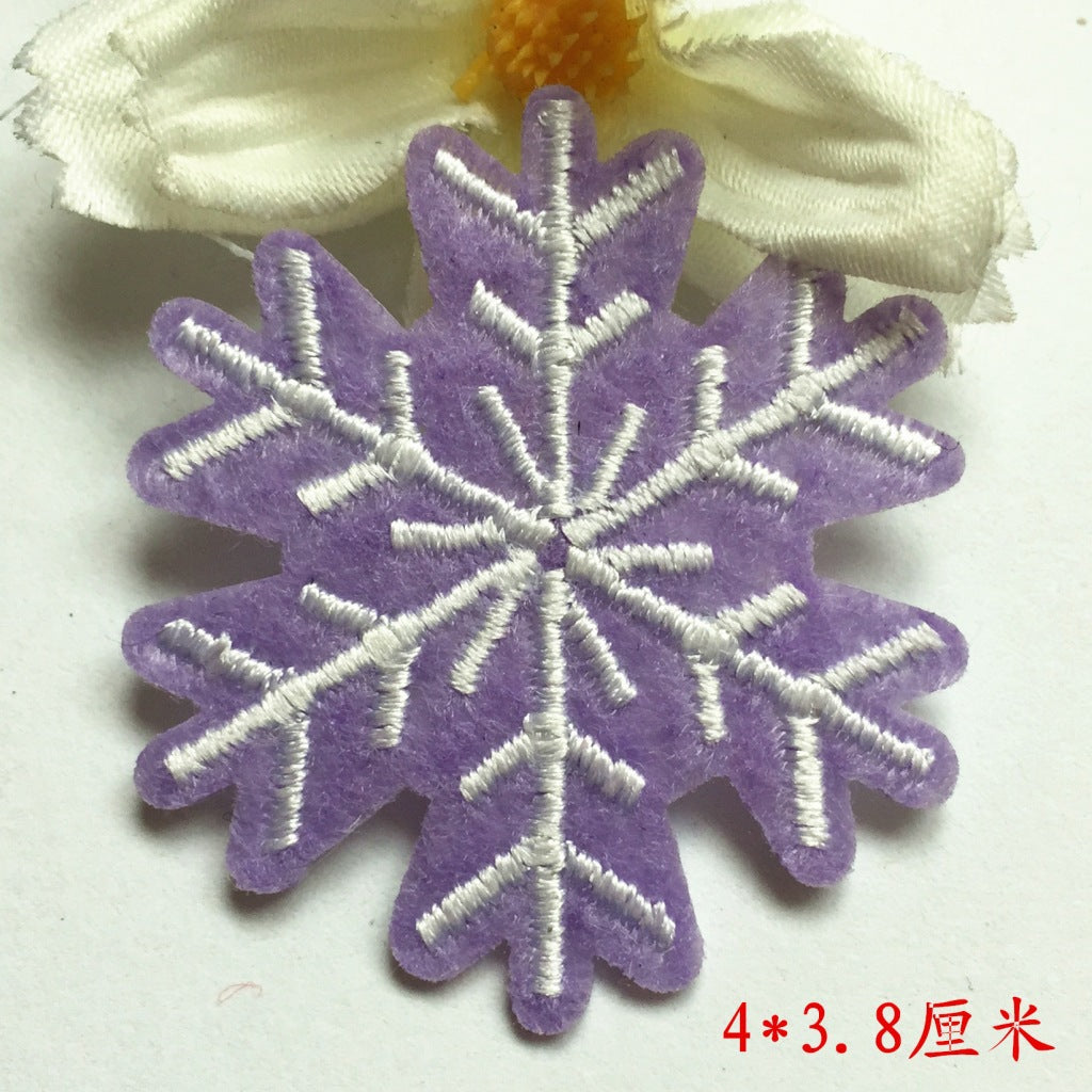 Wholesale Snowflake Felt Embroidery Patches For Kids Clothing DIY Decorative Sew On Applique Party Gift