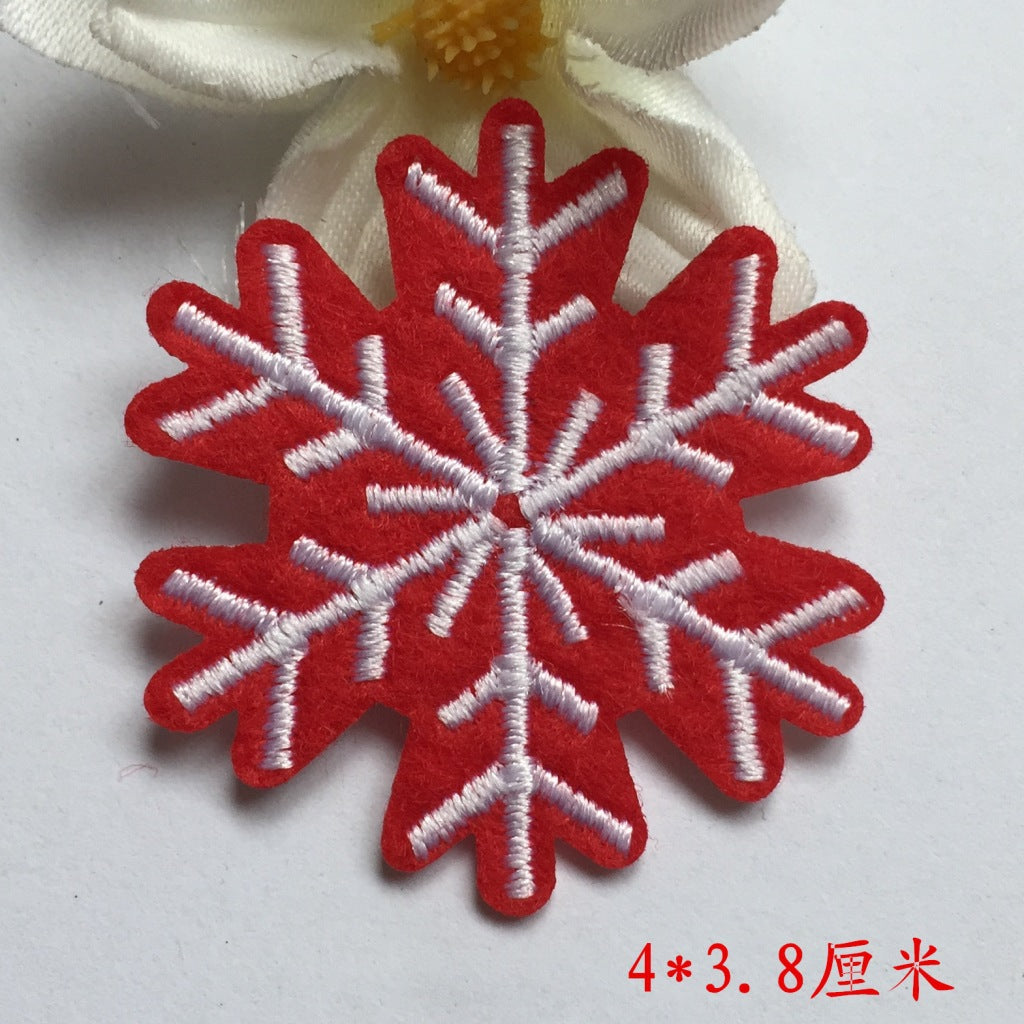 Wholesale Snowflake Felt Embroidery Patches For Kids Clothing DIY Decorative Sew On Applique Party Gift