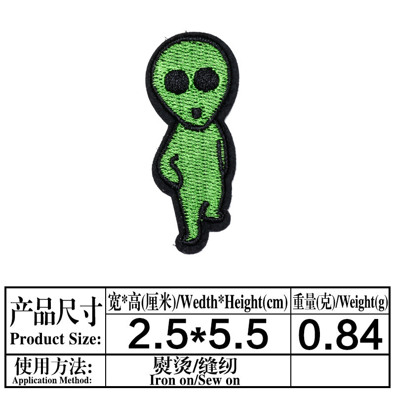 Wholesale Computer Embroidered Cloth Patches Black White Skull Design Clothing Accessory DIY Craft Supply