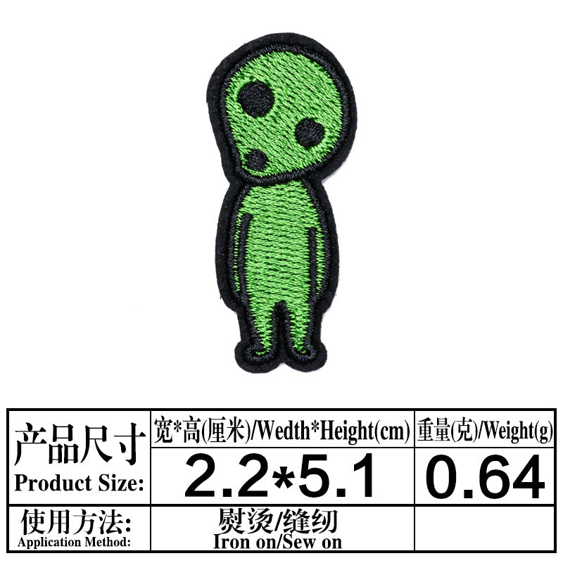 Wholesale Computer Embroidered Cloth Patches Black White Skull Design Clothing Accessory DIY Craft Supply
