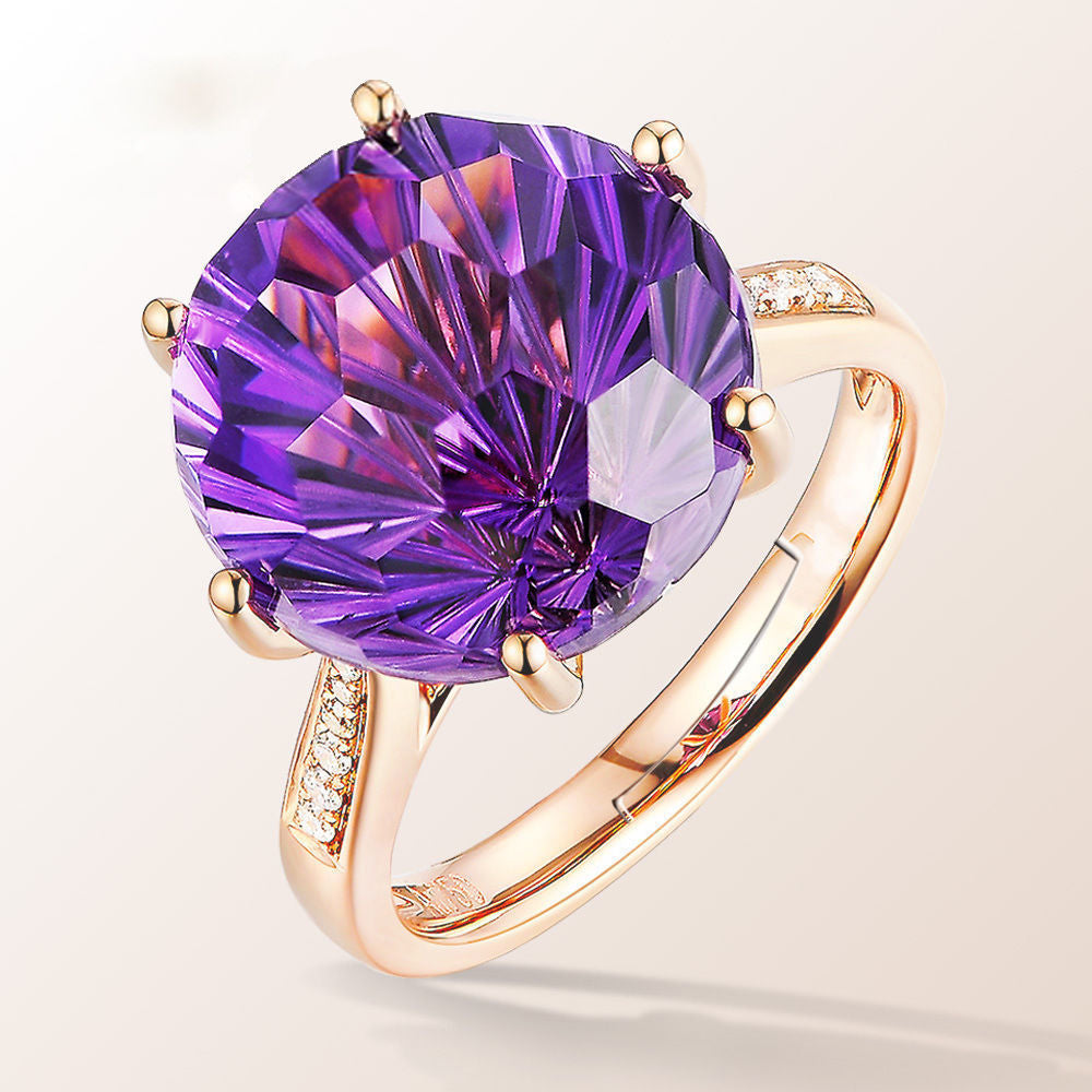 Wholesale New Brass Six Prong Amethyst Ring