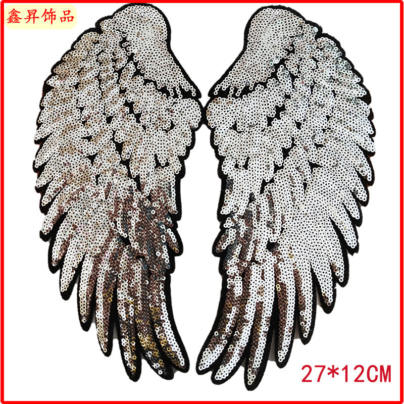 Wholesale Wings Feather Beads Embroidery Accessories Clothing Decoration sequins Embroidery Accessories Beads Embroidery Cloth Patch FS