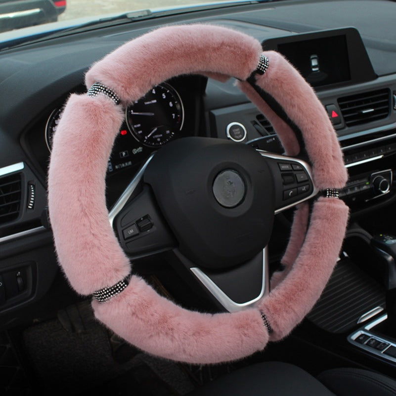 Wholesale New Winter Plush Warm Cover Hot Diamond Inlaid Handlebar