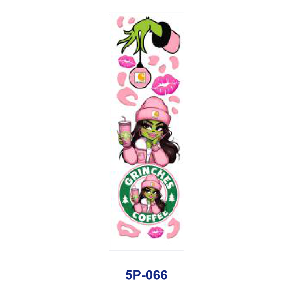Wholesale 2/ 8/ 16pcs Winter Fashion Girl Coffee Floral Inspirational Phrase Xmas Ornament Print Pen and Bookmark Stickers UV DTF Wraps OLY Exclusive