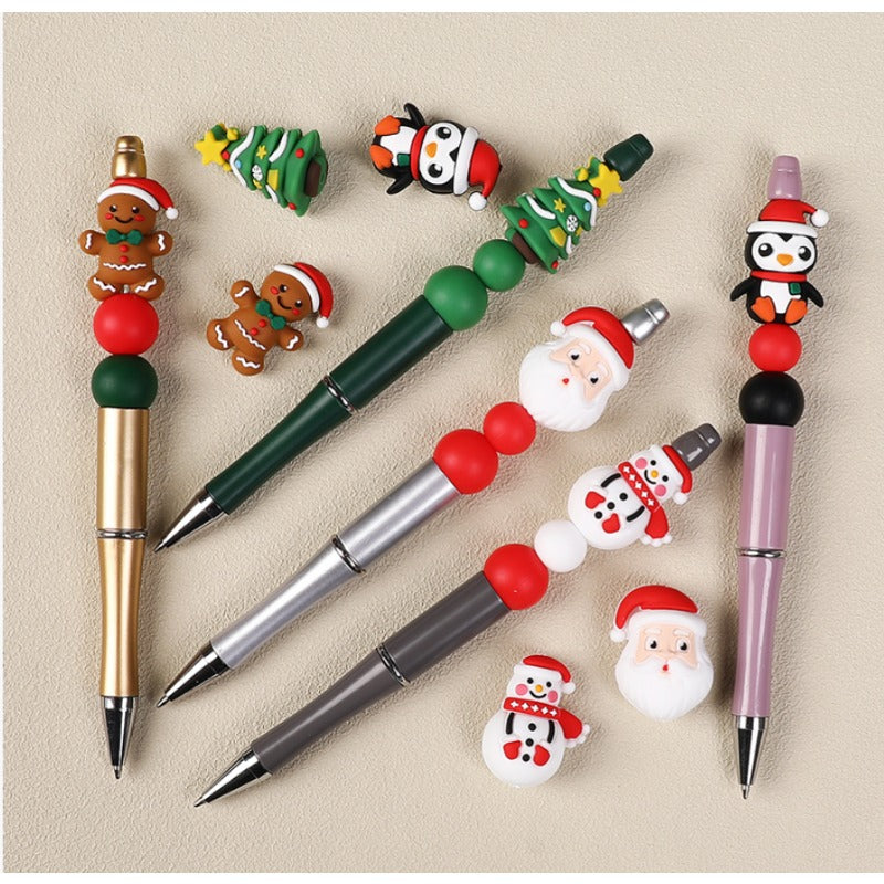 Wholesale 20pcs 3D Santa Claus Christmas Series DIY Creative Ballpoint Pen Fashion Beads