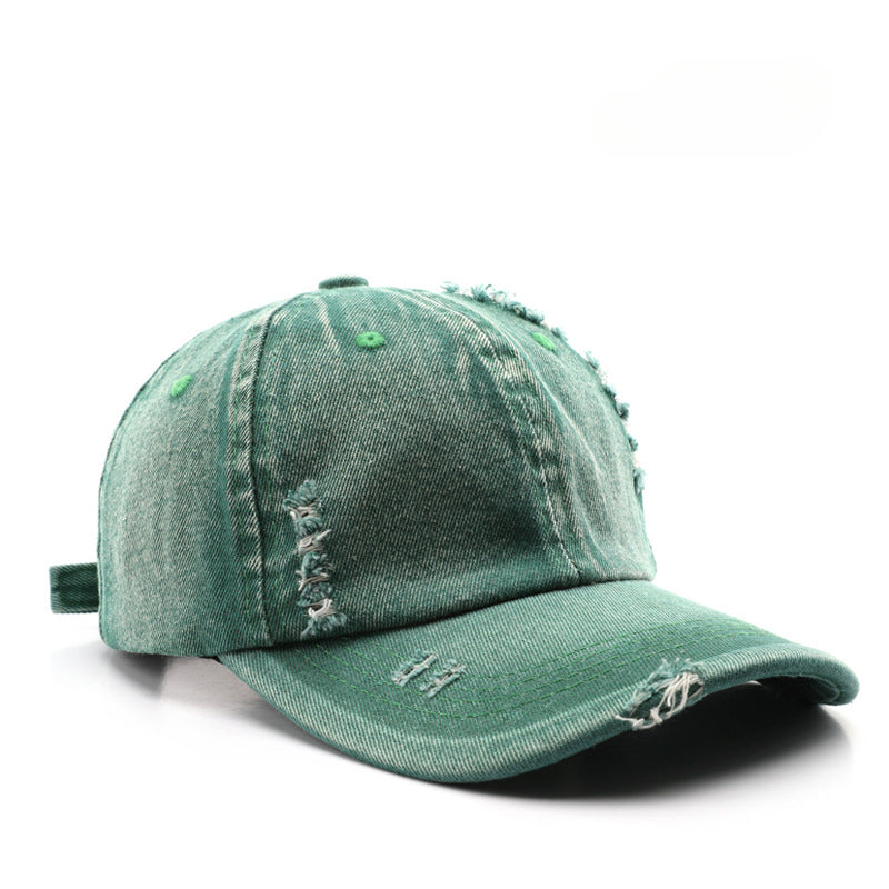 Wholesale Vintage Washed Perforated Solid Shaded Cotton Baseball Hat