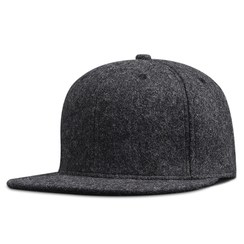Wholesale Autumn and Winter Outdoor Men's Hip Hop Street Dance Thickened Flat Warm Woolen Baseball Cap
