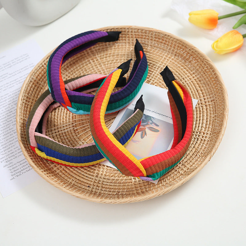 Wholesale Colorful Cross-knotted Wide-brimmed Headbands