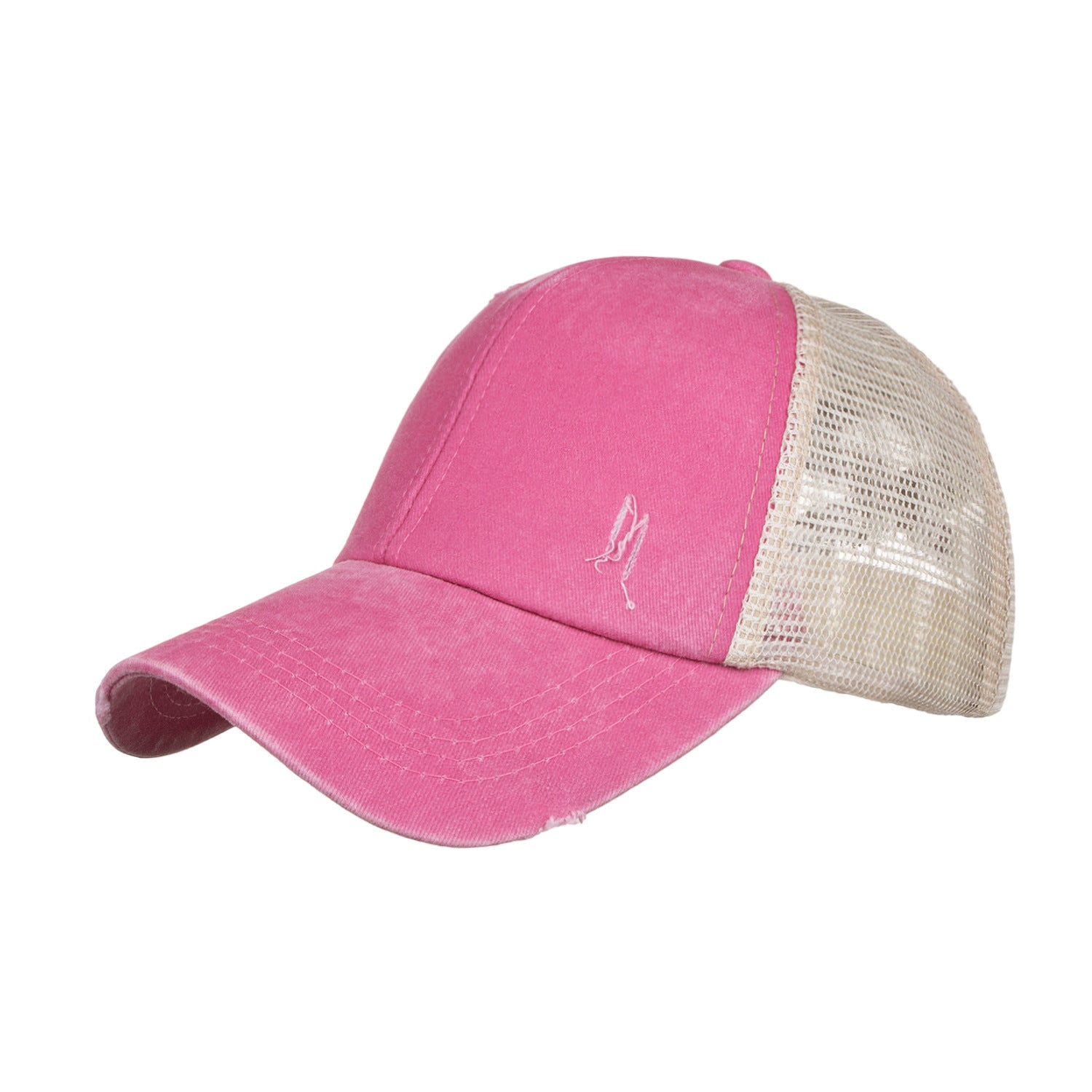 Wholesale Washed distressed light version cross elastic ponytail baseball cap