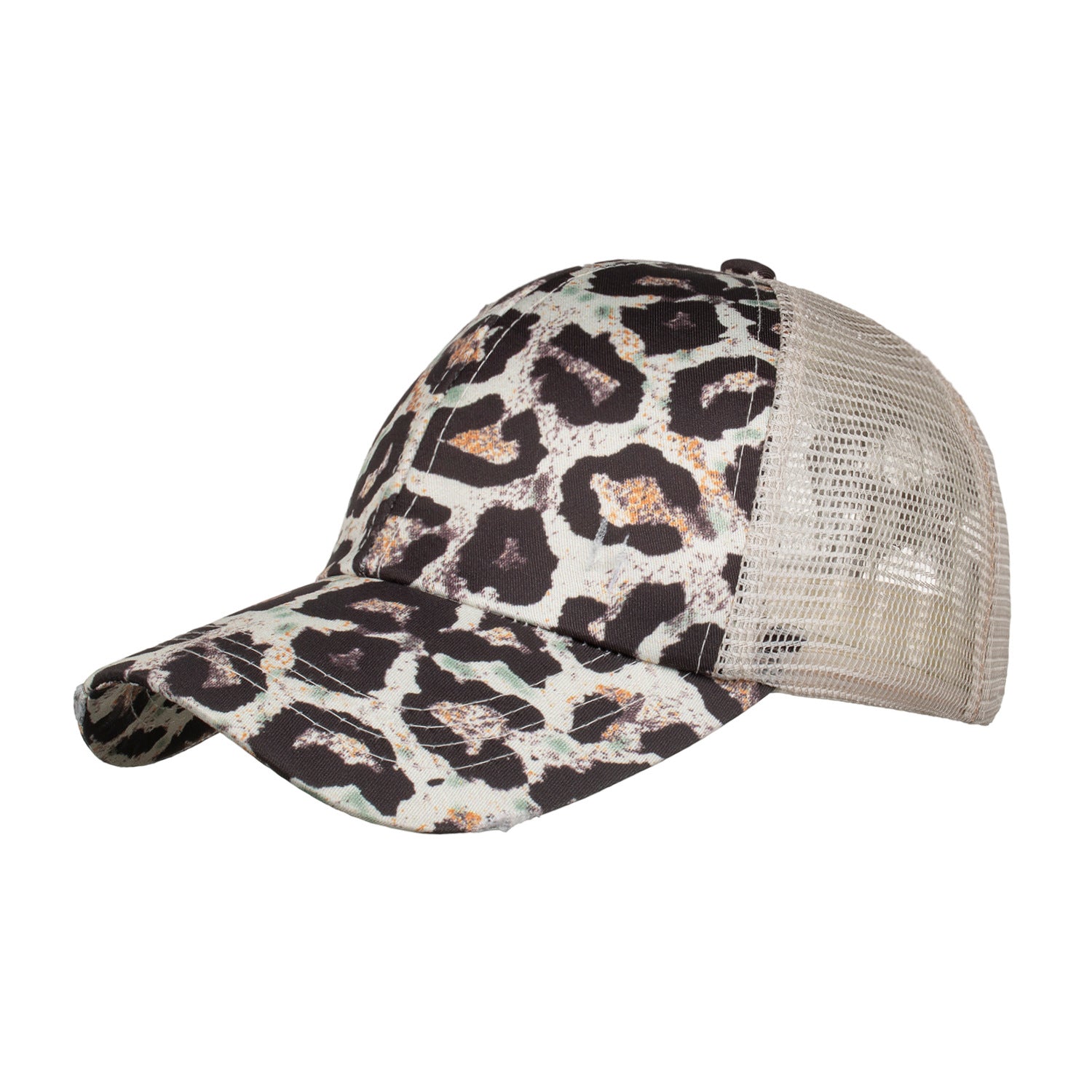 Wholesale Washed distressed light version cross elastic ponytail baseball cap