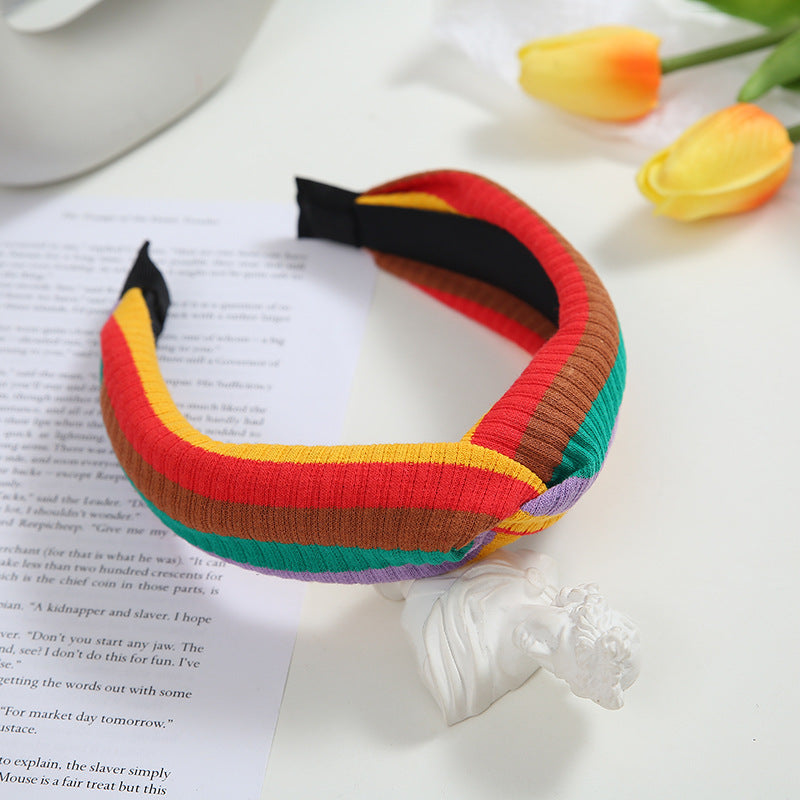 Wholesale Colorful Cross-knotted Wide-brimmed Headbands