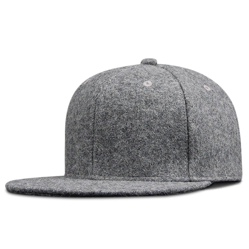 Wholesale Autumn and Winter Outdoor Men's Hip Hop Street Dance Thickened Flat Warm Woolen Baseball Cap
