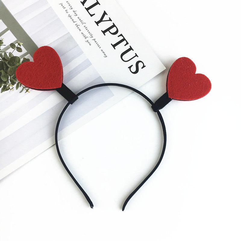 Wholesale Cute Creative Funny Love Valentine's Day Selling Cute Heart-Shaped Hair Clamp Head Hoop