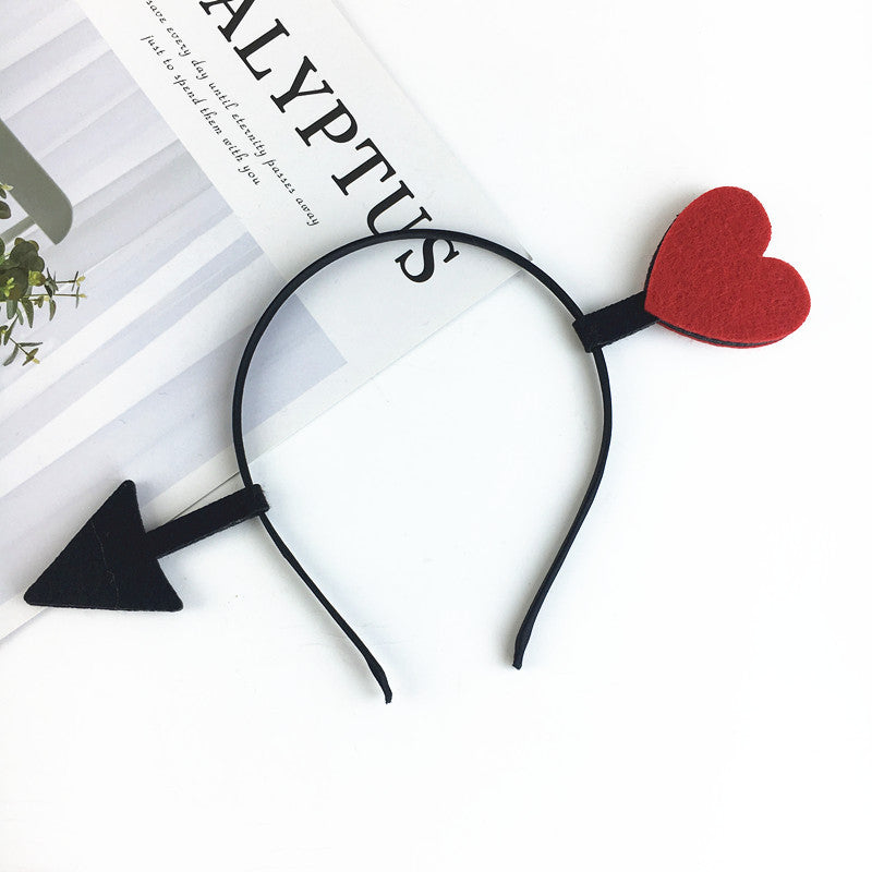 Wholesale Cute Creative Funny Love Valentine's Day Selling Cute Heart-Shaped Hair Clamp Head Hoop