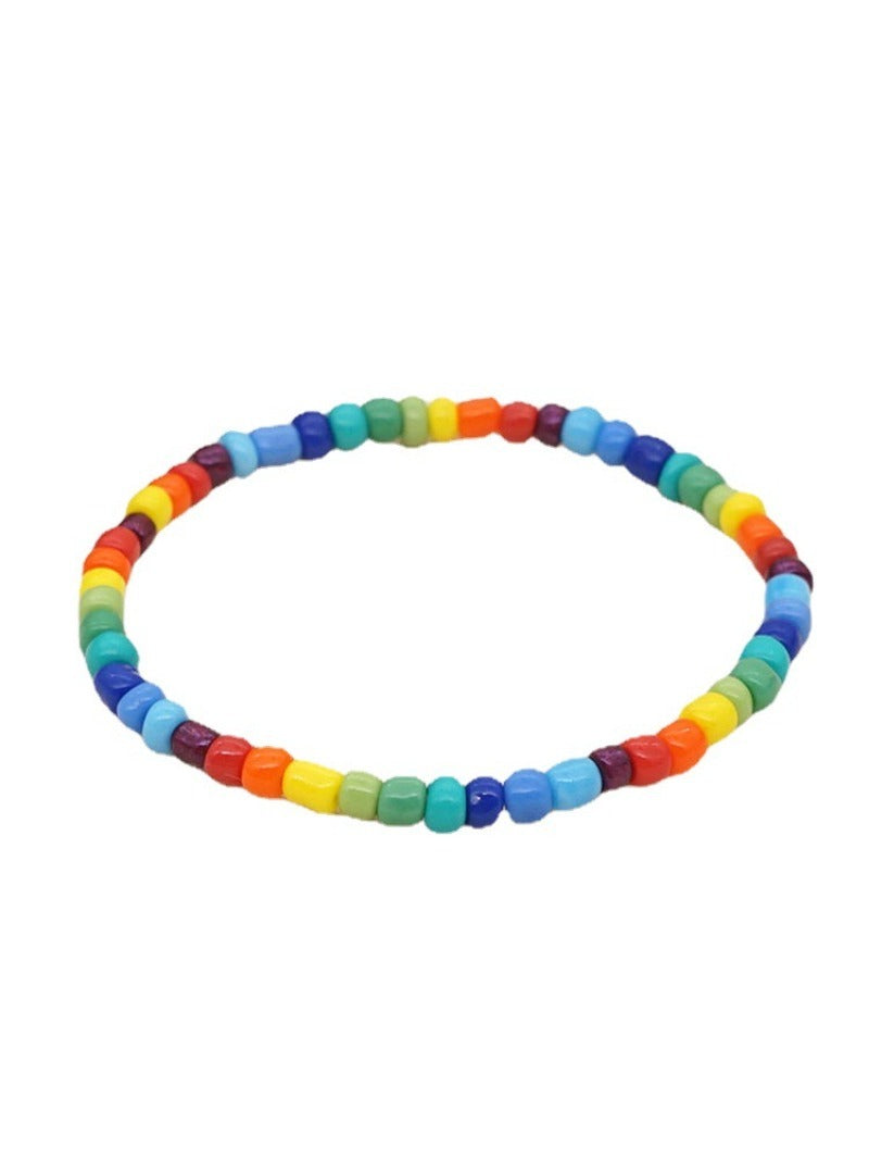 Wholesale Bohemian Style Glass Seed Bead Rainbow Small Bracelet