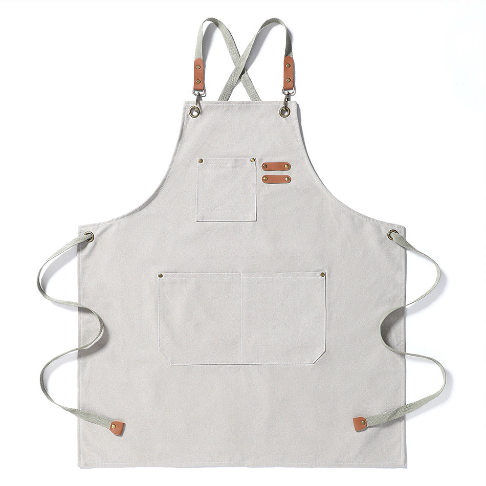 Wholesale Canvas Multi Pocket Advertising Kitchen Work Apron