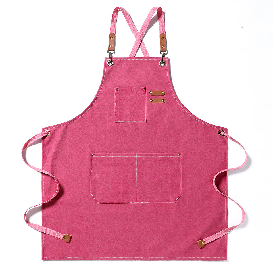 Wholesale Canvas Multi Pocket Advertising Kitchen Work Apron