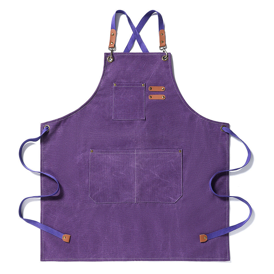 Wholesale Canvas Multi Pocket Advertising Kitchen Work Apron