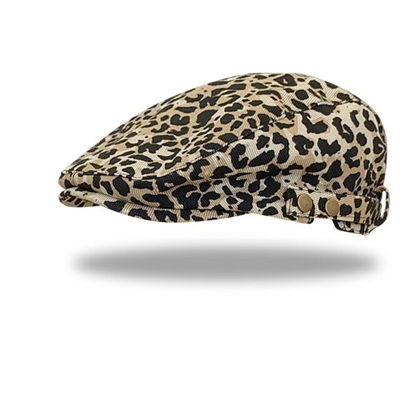 Wholesale Cotton Polyester Milk Leopard Beret