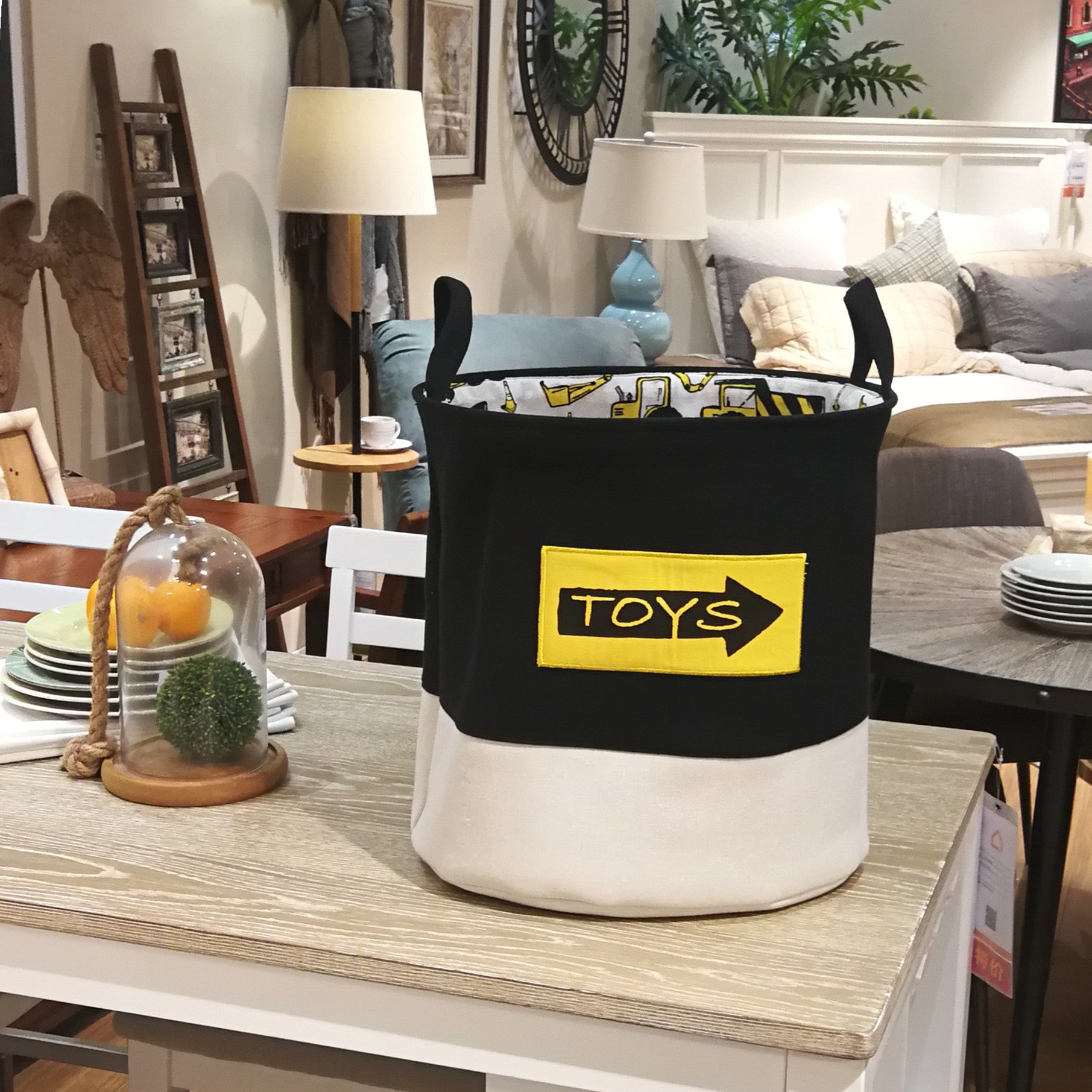 Wholesale Canvas Oval Storage Bucket Storage Basket