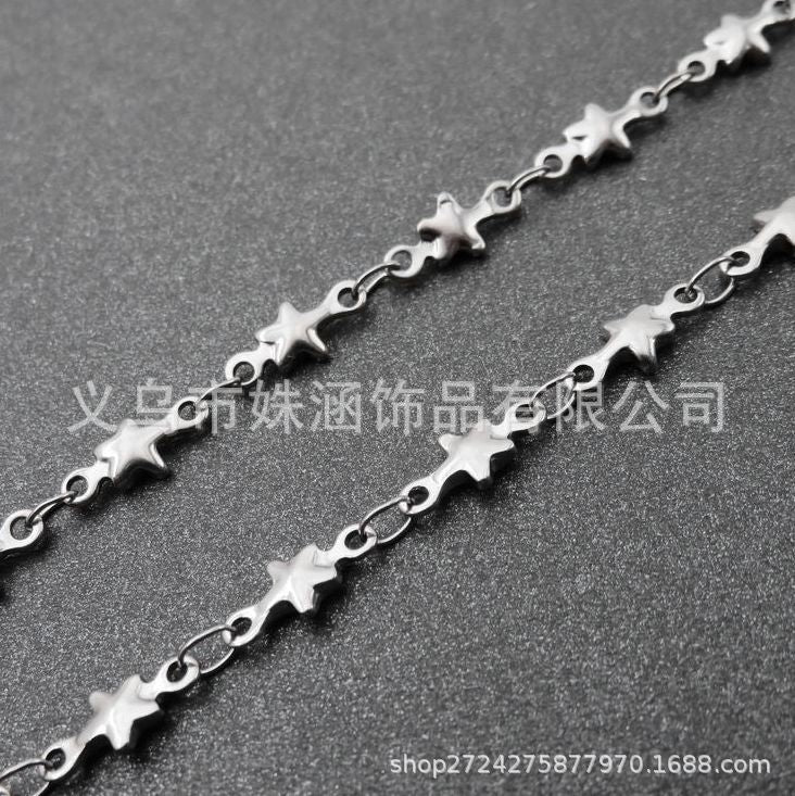 Wholesale DIY Clavicle Heart-shaped Stainless Steel Necklace