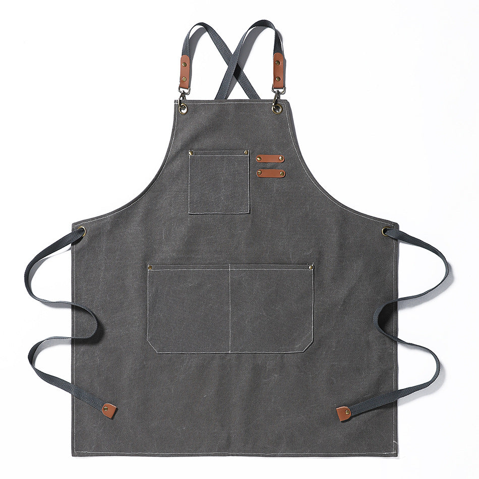 Wholesale Canvas Multi Pocket Advertising Kitchen Work Apron