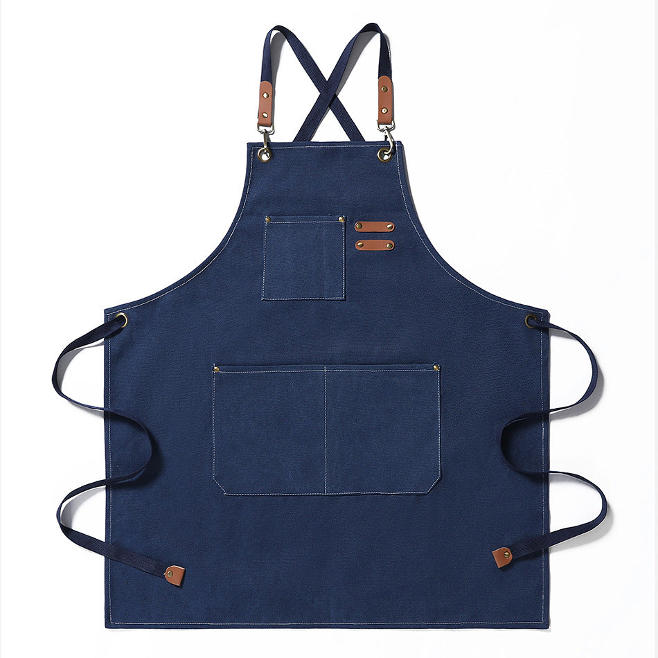 Wholesale Canvas Multi Pocket Advertising Kitchen Work Apron