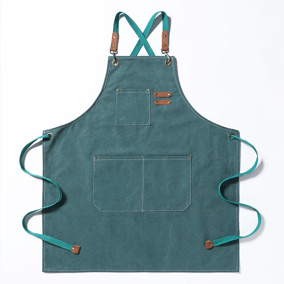 Wholesale Canvas Multi Pocket Advertising Kitchen Work Apron
