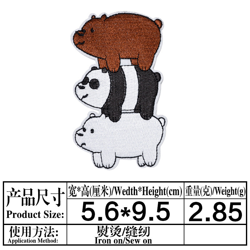 Wholesale Chic Cartoon Bear Embroidered Cloth Patch For Kids Coat DIY Decorative Sew On Accessory OLY Exclusive
