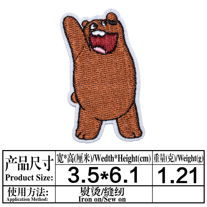 Wholesale Chic Cartoon Bear Embroidered Cloth Patch For Kids Coat DIY Decorative Sew On Accessory OLY Exclusive