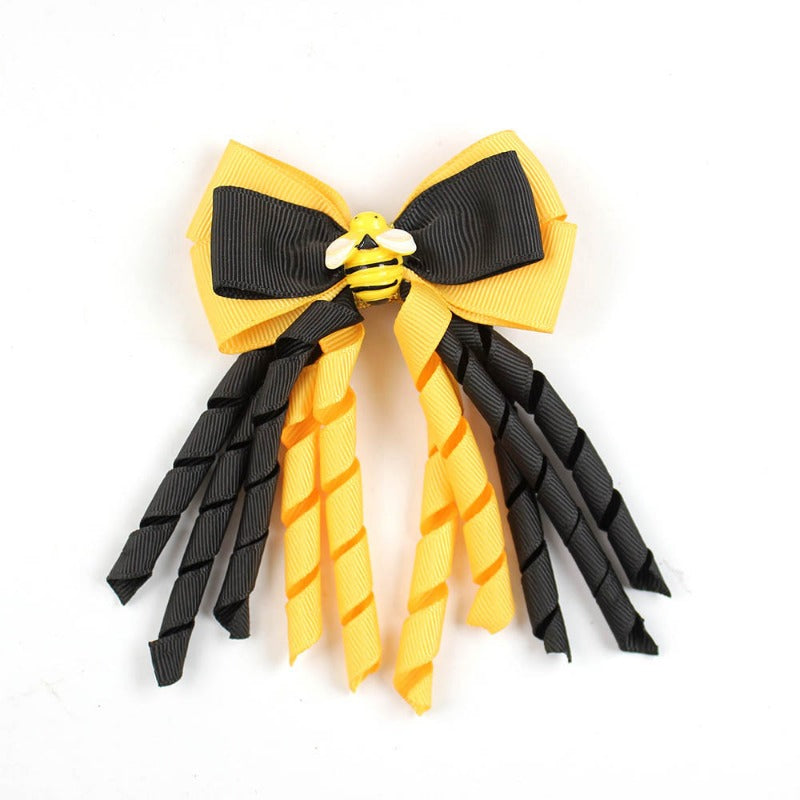 Wholesale 5pcs Bow Curl Ribbon Children's Christmas Independence Day Hair Clip