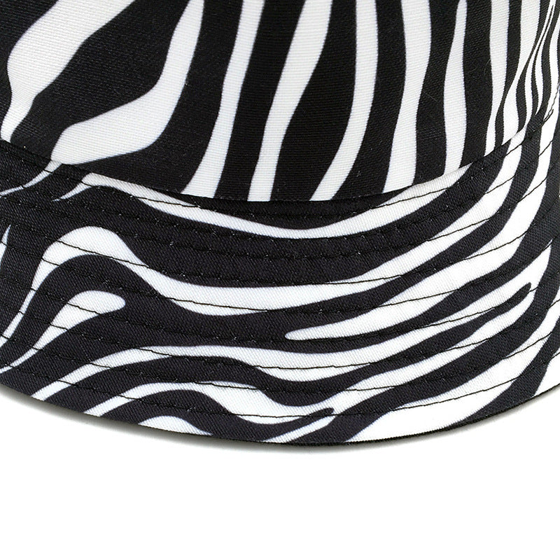 Wholesale Zebra Striped Printed Polyester Fisherman Hats