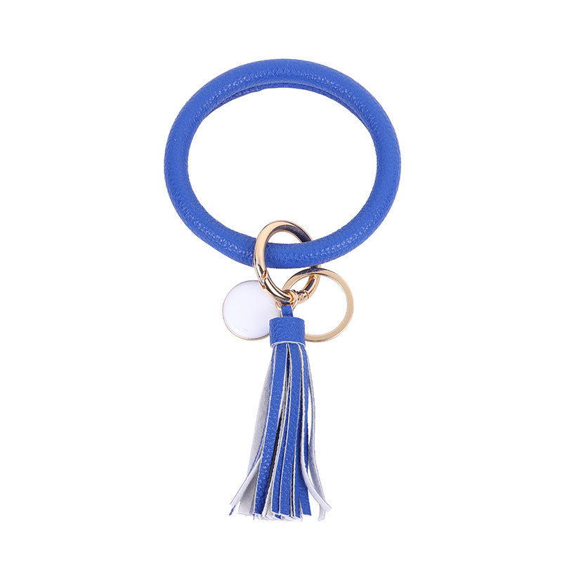 Wholesale Tie-dyed Bee Chrysanthemum Flag Simple Pu Leather Bracelet Keychain