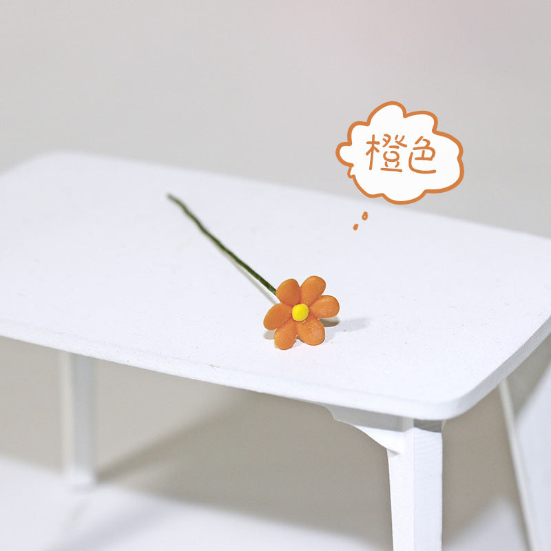 Wholesale Doll House accessories 1:12 scale model miniature food and play car decoration mini potted daisy flower