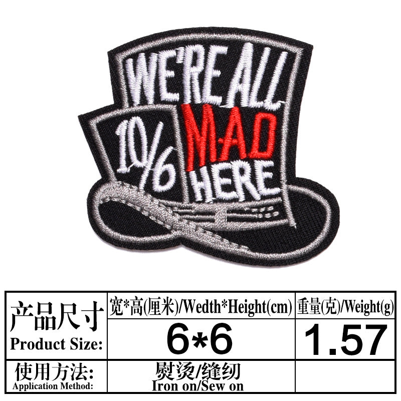 Wholesale 17 Piece Black White English Letter Cloth Patches Chic Clothing Accessory For DIY Gift Or Boutique Resale