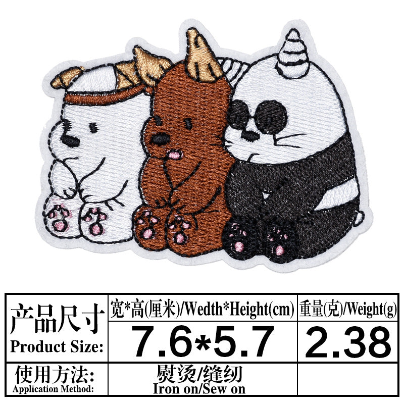 Wholesale Chic Cartoon Bear Embroidered Cloth Patch For Kids Coat DIY Decorative Sew On Accessory OLY Exclusive