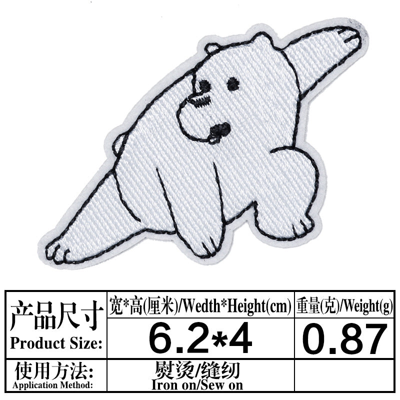 Wholesale Chic Cartoon Bear Embroidered Cloth Patch For Kids Coat DIY Decorative Sew On Accessory OLY Exclusive
