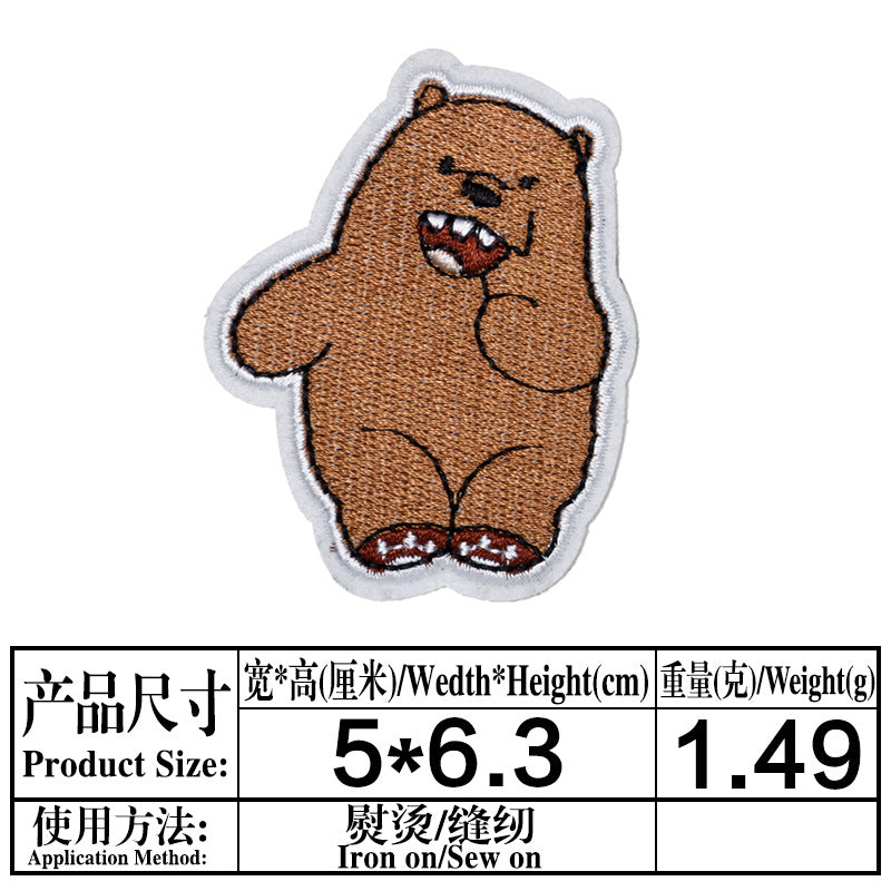 Wholesale Chic Cartoon Bear Embroidered Cloth Patch For Kids Coat DIY Decorative Sew On Accessory OLY Exclusive