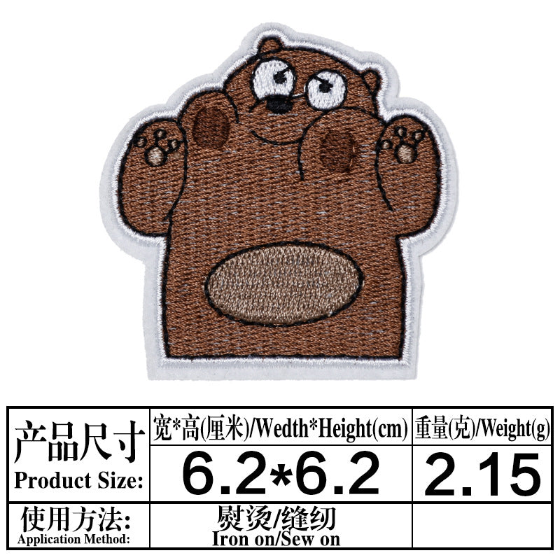 Wholesale Chic Cartoon Bear Embroidered Cloth Patch For Kids Coat DIY Decorative Sew On Accessory OLY Exclusive