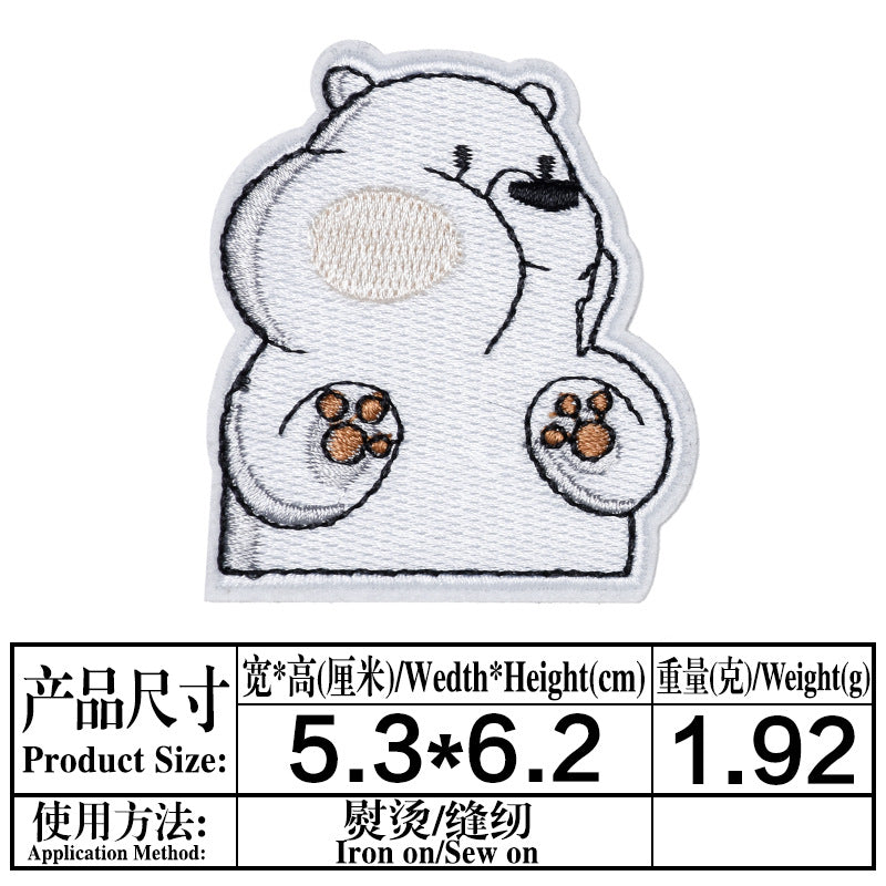 Wholesale Chic Cartoon Bear Embroidered Cloth Patch For Kids Coat DIY Decorative Sew On Accessory OLY Exclusive