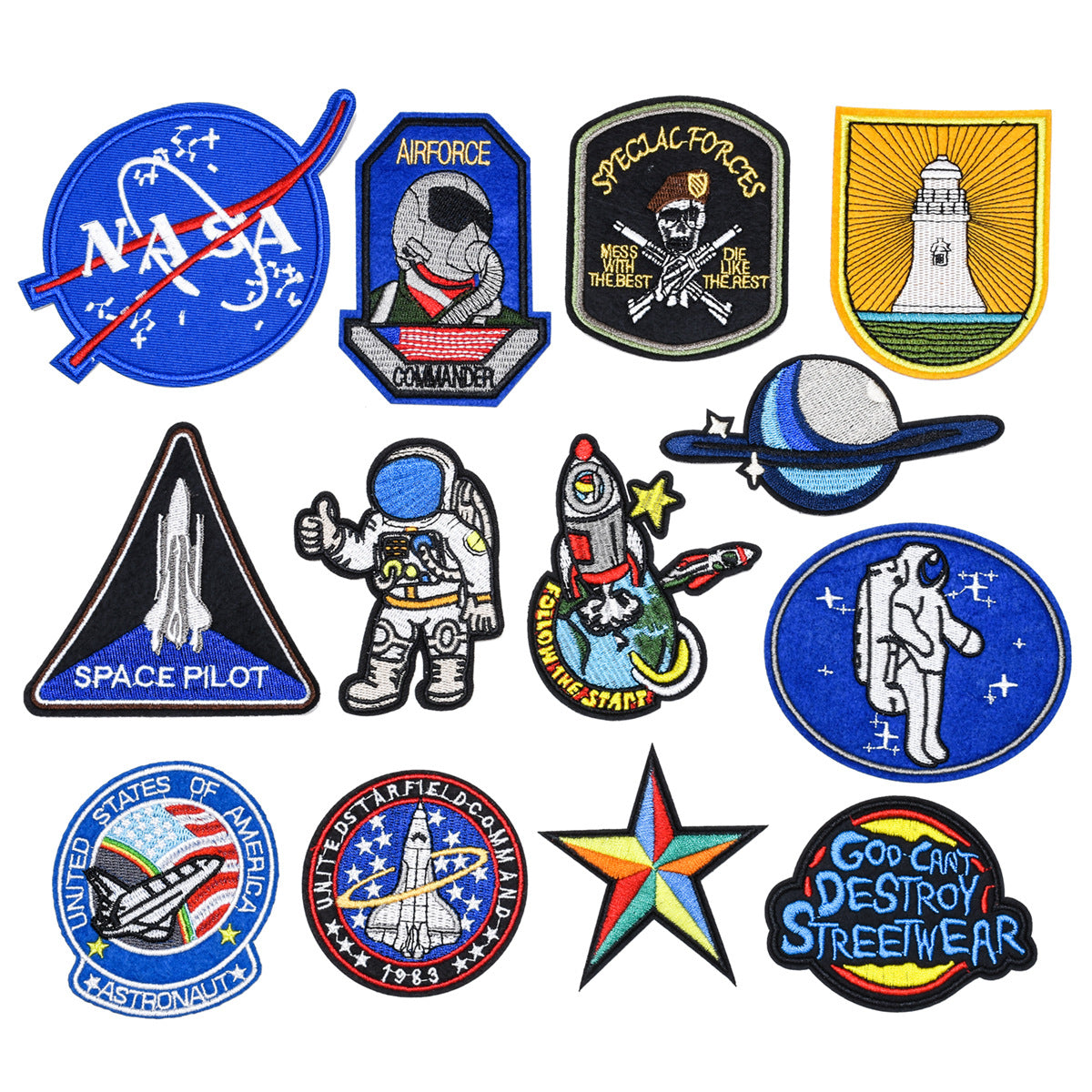 Wholesale Felt Twill Embroidered Patches Space Astronaut Rocket DIY Craft Decorative Home Decor Resale Gift MysteryZone
