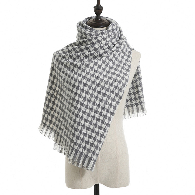 Wholesale Qianniao Grid Winter Grid Imitation Cashmere Thick Scarf