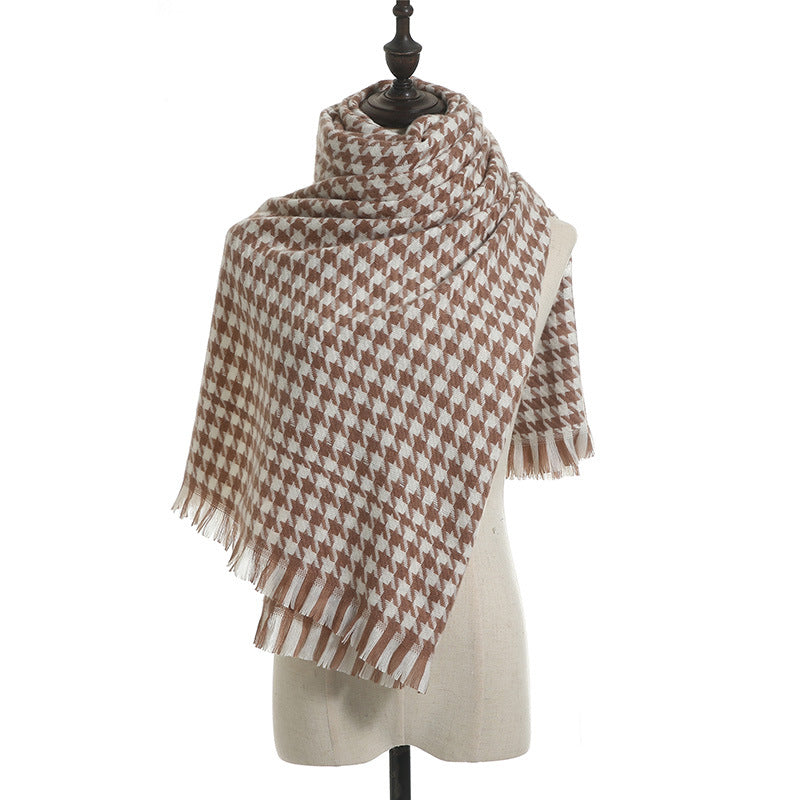 Wholesale Qianniao Grid Winter Grid Imitation Cashmere Thick Scarf