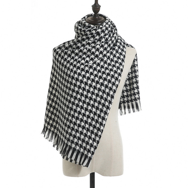 Wholesale Qianniao Grid Winter Grid Imitation Cashmere Thick Scarf
