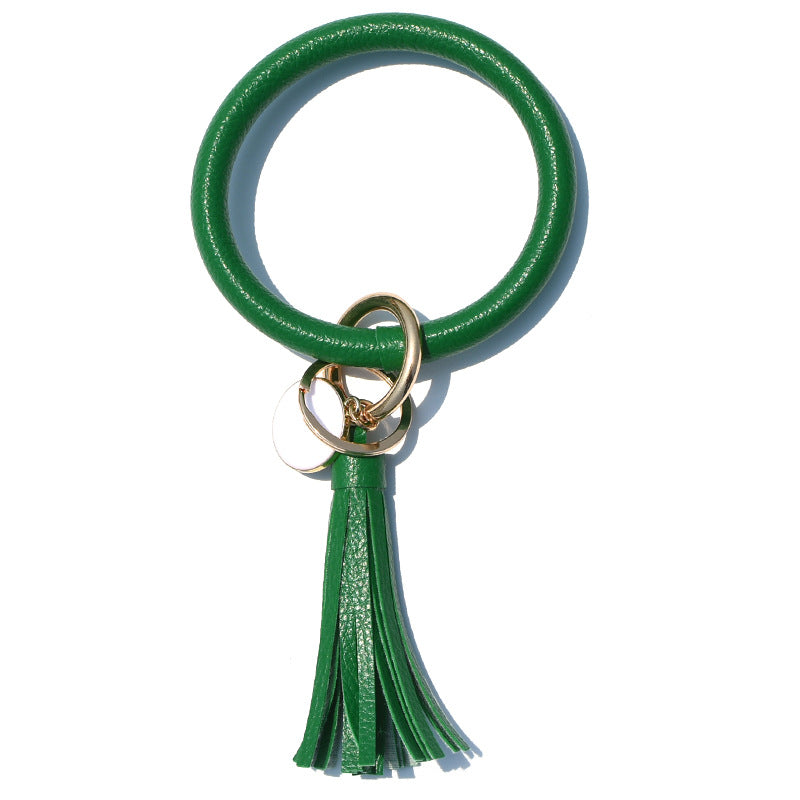 Wholesale Christmas Leaves Snowflakes Wind Chimes PU Bracelet Keychain