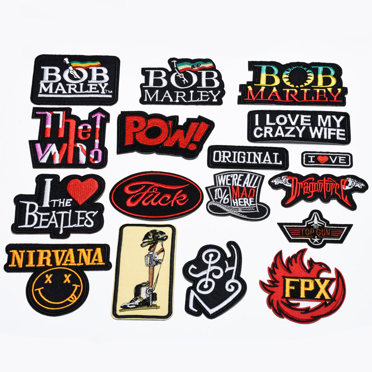 Wholesale 17 Piece Black White English Letter Cloth Patches Chic Clothing Accessory For DIY Gift Or Boutique Resale